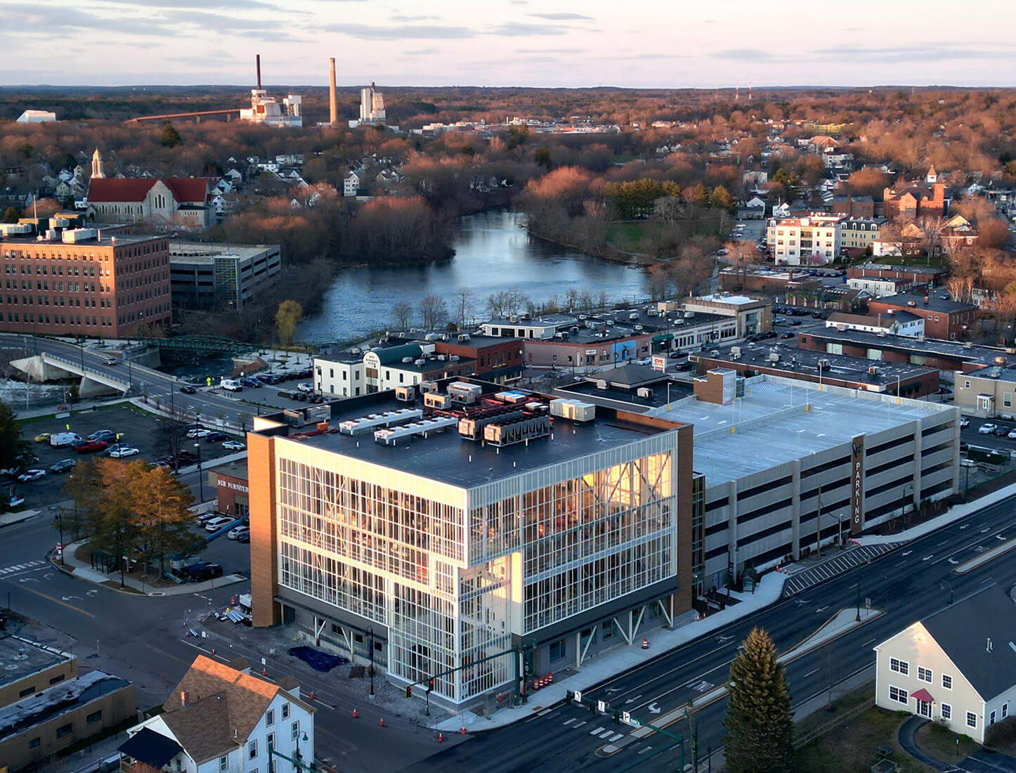 Exterior of Vertical Hydroponic farm in Westbrook, ME outside of Portland
